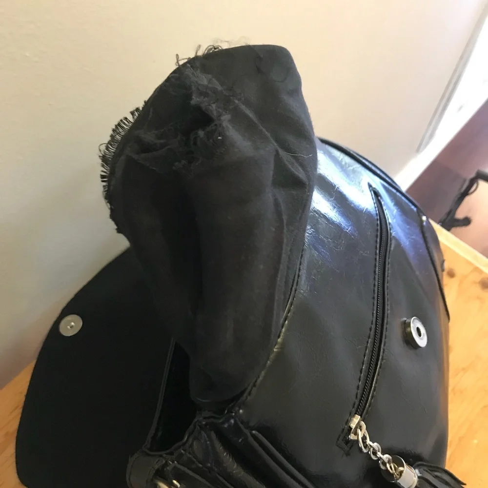 Liz Claiborne Black Faux Leather Purse with Gold Hardware